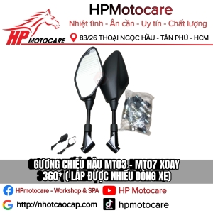 GƯƠNG CHIẾU HẬU MT03 - MT07 XOAY 360* ( LẮP ĐƯỢC NHIỀU DÒNG XE)