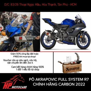 PÔ AKRAPOVIC FULL SYSTEM R7 CHÍNH HÃNG CARBON 2022