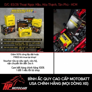 BÌNH ẮC QUY CAO CẤP MOTOBATT USA CHÍNH HÃNG (MỌI DÒNG XE)