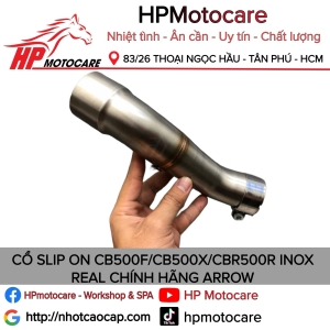 CỔ SLIP ON CB500F/CB500X/CBR500R INOX REAL CHÍNH HÃNG ARROW