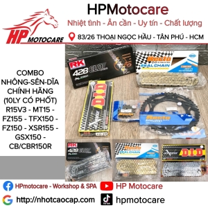 COMBO NHÔNG-SÊN-DĨA CHÍNH HÃNG (10LY CÓ PHỐT) R15V3 - MT15 - FZ155 - TFX150 - FZ150 - XSR155 - GSX150 - CB/CBR150R