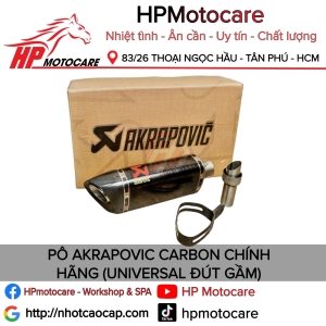 PÔ AKRAPOVIC CARBON CHÍNH HÃNG (UNIVERSAL ĐÚT GẦM)