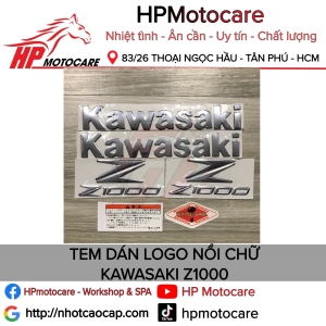 TEM DÁN LOGO NỔI CHỮ KAWASAKI Z1000