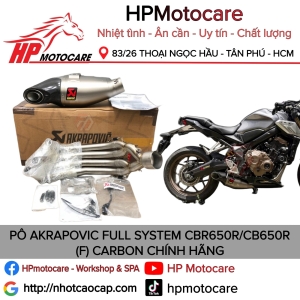 PÔ AKRAPOVIC FULL SYSTEM CBR650R/CB650R (F) TITANIUM CHÍNH HÃNG