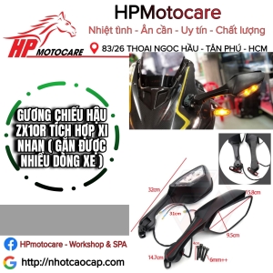 GƯƠNG CHIẾU HẬU ZX10R TÍCH HỢP XI NHAN ( GẮN ĐƯỢC NHIỀU DÒNG XE )